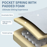 Accent Chair With Metal Black Legs,Comfy Chenille Club Fabric Armchair,Single Sofa Chair for Living W3042P262914