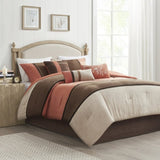 7 Piece Faux Suede Comforter Set Coral Queen B03596817
