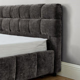 King Size Upholstered Bed ,comfortable upholstered bed frame, Chenille fabric, with headboard and W487P235314