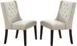 ZUN Modern Faux Leather White Tufted Set of 2 Chairs Dining Seat Chair HSESF00F1503