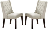 ZUN Modern Faux Leather White Tufted Set of 2 Chairs Dining Seat Chair HSESF00F1503