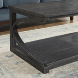 ZUN Unique coffee table, solid 48 inch modern coffee table modern center table with storage, solid W1781P178572