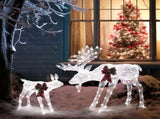 2pcs 4ft 30V 3.6W Moose Family 200LED Leather String Light Garden Moose Decoration White 86536060