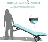 Outdoor Lounge Chair, Aluminum Plastic Patio Chaise Lounge with Side Table & 5 Position Adjustable W1859P225543