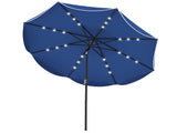10 Ft Solar Powered Patio Umbrella with 24 LED Lights, Beige Outdoor Market Umbrella 70193351