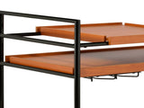 Oaken Honey Oak & Black Finish Serving Cart B2726P286816