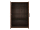 2-Door Wooden Wardrobe Armoire with 3 Storage Shelves, Brown 07725847