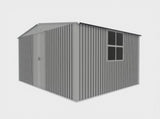 New Outdoor Storage Shed has two Functions Metal shed and Firewood Shed 11ft x13ft ,Grey 33708120