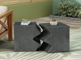 MGO Side Table, Set of 2 Rectangular Outdoor Side Tables, Decorative Garden Stools for Indoor N770P341384S
