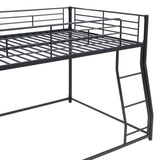 Metal Floor Bunk Bed, Full XL over Queen, Black MF311038AAB