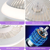 15 Inch RGB Dimmable Led Enclosed Ceiling Fan with Light Modern Bladeless 6 Speed Remote Control for 06607496