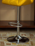 Glasgow Contemporary Tufted Adjustable Height Hidraulic Bar Stools, Set of 2, Yellow T2574P164869