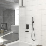 Shower System with Waterfall Tub Spout,12 Inch Ceiling Mount Square Shower System with Rough-in W1243132453
