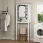 ZUN Over-the-Toilet Storage Cabinet, Space-Saving Bathroom Cabinet, with Adjustable Shelves and A Barn W40935622