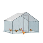 ZUN 6.5 x 10 ft Large Metal Chicken Coop, Walk-in Poultry Cage Chicken Hen Run House with Waterproof 45917111