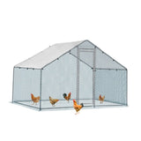 ZUN 6.5 x 10 ft Large Metal Chicken Coop, Walk-in Poultry Cage Chicken Hen Run House with Waterproof 45917111