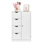 ZUN Single Door Bathroom Storage Cabinet with 4 Drawers White 80099521