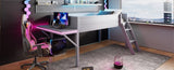 Wood Twin Size Gaming Loft Bed with Desk and LED, Grey N709P236479E