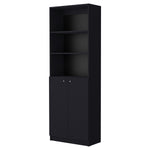 ZUN Sutton 2-Door Bookcase, Storage with Multi-Level Shelves and Double Door Design B128P176163