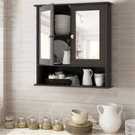 ZUN Brown bathroom cabinet with mirror 21636181