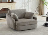 40.55"W Swivel Accent With 2 Thorw Pillows 360 Degree Swivel Round Sofa Modern Oversized Arm W1298P202214