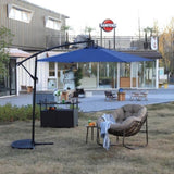10ft Solar LED Offset Hanging Market Patio Umbrella W640140292