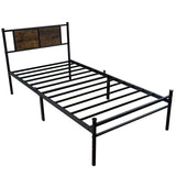 Twin Size Bed Frames with Wood Headboard and Footboard,Strong Metal Slats Support for Twin Bed W3286P308613