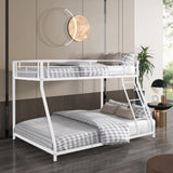 ZUN Metal Twin over Full Bunk Bed/ Heavy-duty Sturdy Metal/ Noise Reduced/ Safety Guardrail/ CPC W42752469