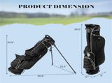Black Golf Stand Bag 3-Way Dividers Polyester Lightweight with 4 Zipper Pockets for Travel 51325262