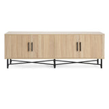 Functional 4-Door TV Cabinet 2 Storage Spaces, Adjustable Shelves, Ideal for Living Room N779P296236N