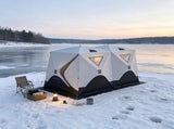 8-Person Pop-Up Ice Fishing Shelter, Insulated with 2 Doors & Carrying Bag, Bright Light Gray 71458720