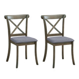 ZUN Wooden X Back Dining Chairs Set of 2, Modern Fabric Upholstered Kitchen Side 2PC Chairs, Cross Back W2582P188308