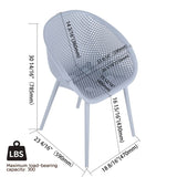 2-Pack Modern Lounge Chairs Indoor/Outdoor All-Weather PP Plastic, Lightweight for Patio, Beach, W3450P323311