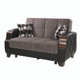PrimeNest Marabella Collection Upholstered Convertible Loveseat with Storage, Grey B030P281805