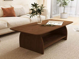 Modern minimalist living room coffee table, 47 inch double-layer rectangular with storage function, W1727P356443