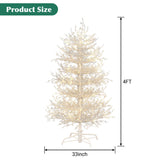 4FT Pre-lit Aspen Fir Artificial Christmas Tree, Hinged Xmas Tree 280 Snow Flocked Branch Tips, 230 61328301