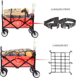 ZUN Collapsible Heavy Duty Beach Wagon Cart Outdoor Folding Utility Camping Garden Beach Cart with 33073905