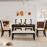 ZUN 52.3" Dining Bench, Tufted Indoor Kitchen Table, Bed Bench, Industrial Shoe Bench, Entryway WF318394AAD