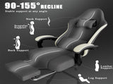 Ergonomic Gaming Chair with Pocketed Spring Cushion, Breathable Fabric Computer Chair with Footrest, 33802850