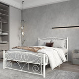 ZUN Full Size Unique Flower Sturdy System Metal Bed Frame with Headboard and Footboard W21428123