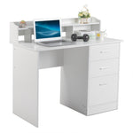 ZUN FCH 110*50*95cm Particleboard Paste Triamine Desktop Storage Layer Three Drawers Computer Desk White 37862423