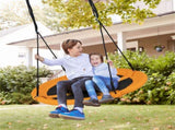 Yellow 40" Saucer Tree Swing, 2 Hanging Ways 360&deg Rotation Adjustable Ropes 46.5"-68" 18089705