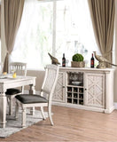 ZUN Transitional 2pcs Side Chairs Antique White Solid wood Gray Fabric Dining Room Furniture Chair Bold B011P203543