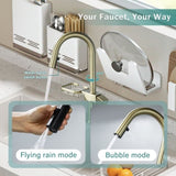 High Arc Pull-Down Kitchen Faucet - Single Hole Stainless Steel, Modern Sink Faucet W1217P358172