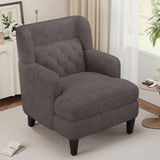Upholstered Accent Chair Tufted Armchair for Living Room and Bedroom, Russet Brown N763P193158D