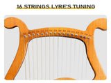 Panda 16-String Box Lyre Harp Natural Sapele Wood Finish 44308462