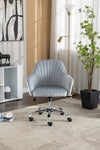 ZUN Accent chair Modern home office leisure chair with adjustable velvet height and adjustable casters W1521108559