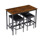 ZUN Pub High Dining Table 5 Piece Set, Industrial Style Pub Table, 4 PU Leather Bar Chairs for Kitchen W1668P164658