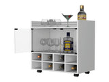 White 8-Bottle Rack Bar Cart B062P175127