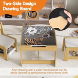 3-in-1 Kids Study Table & Chairs Set - Multi-Functional Activity Table with Detachable Blackboard 14667986